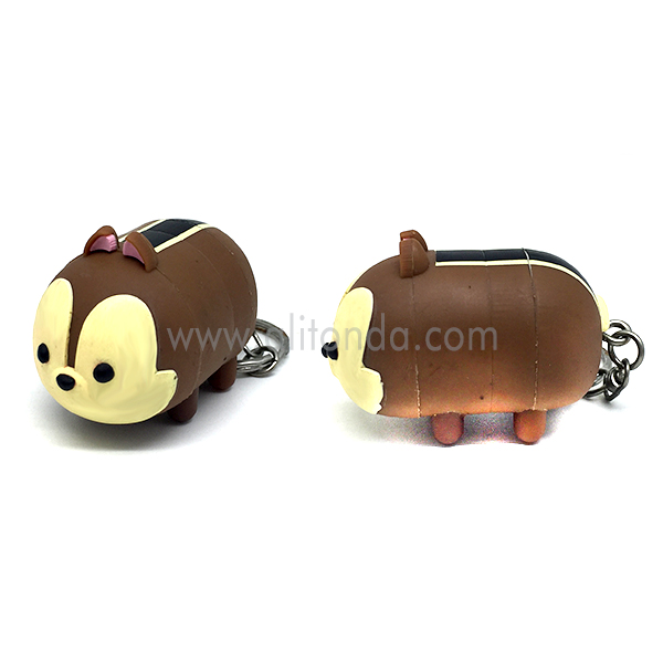 PVC卡通动物小熊造型立体公仔带钥匙扣